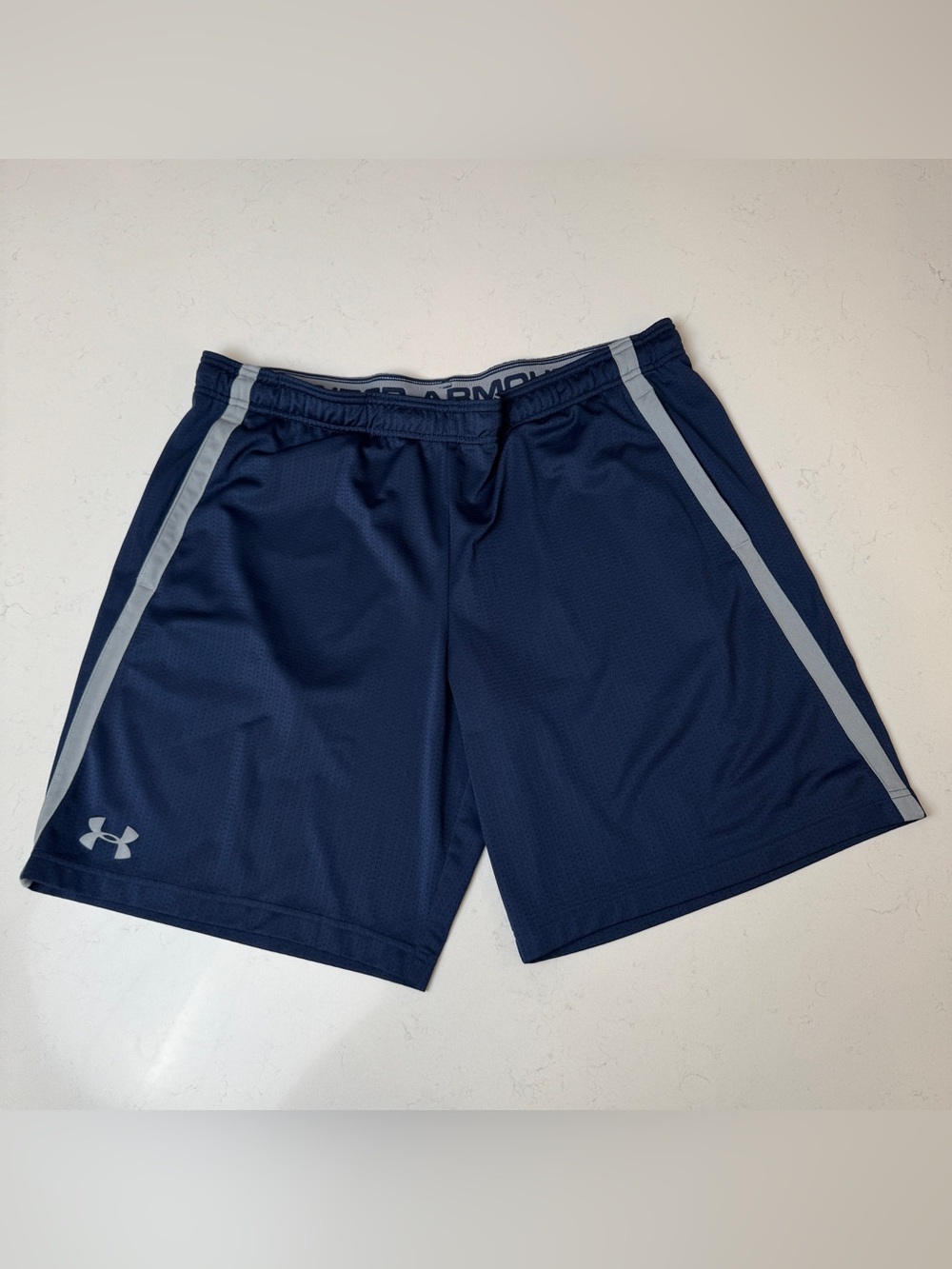 Under Armour Navy Athletic Shorts with Gray Accent